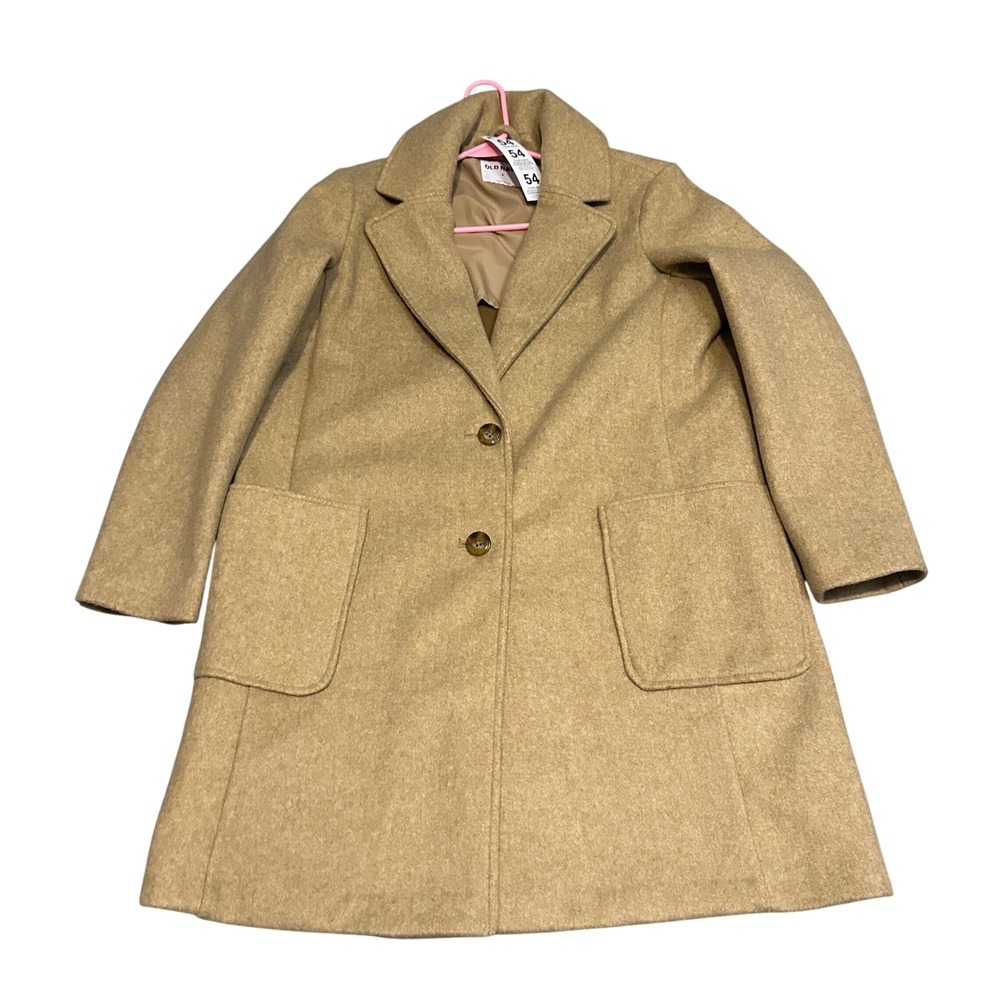 Old Navy Wool Blend Blazer Coat Camel Tan Button Front Pockets Women M